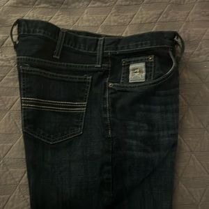 Cinch Men's Silver Label Mid Rise Slim Fit Dark Stonewash 32x36